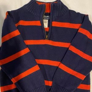 Boys quarter zip striped pull over sweater
